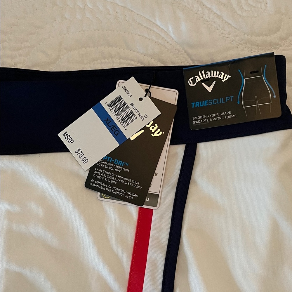 Callaway White Skort with Navy Golf and Red Accents - Picture 2 of 7
